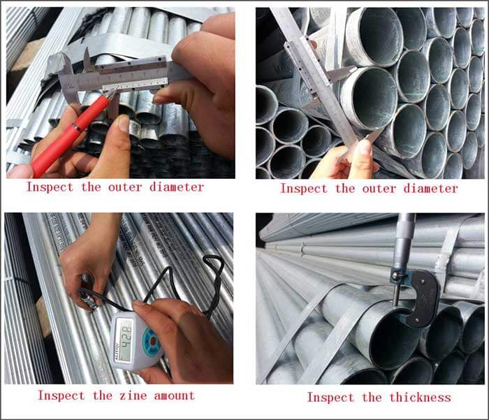 hot dip galvanized pipe Test and Quality Control